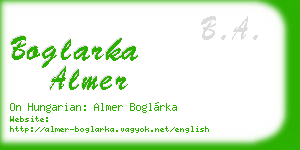 boglarka almer business card